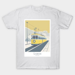 Vintage Lisbon Tram Travel Poster T-Shirt